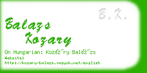 balazs kozary business card